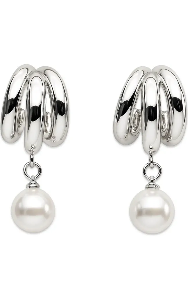 half hoops silver earring